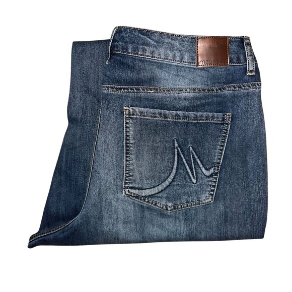 Maurices Denim - Maurices Plus Size Straight Leg Jeans Womens 20W 31 Medium Wash Pockets Logo